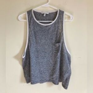 Victoria’s Secret Gray Sleeveless Tank Top with White Trim
